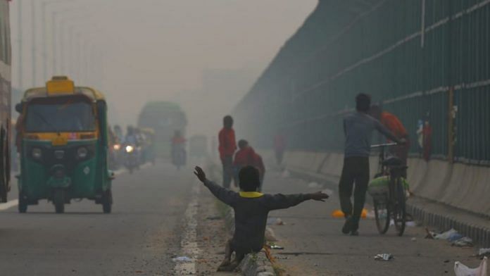 The air quality in parts of Delhi fell in the 'poor' and 'severe' categories |Photo: Suraj Singh Bisht | ThePrint
