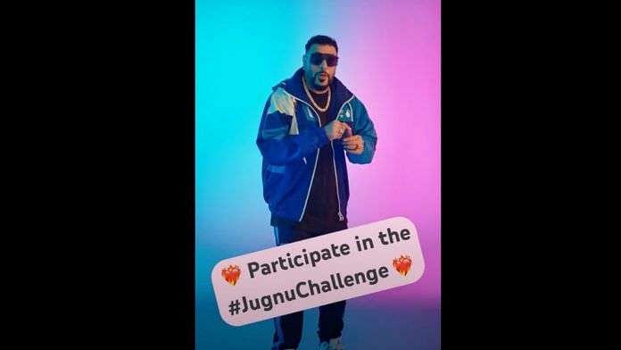 A screengrab of the Jugnu Instagram challenge by Badshah on YouTube.