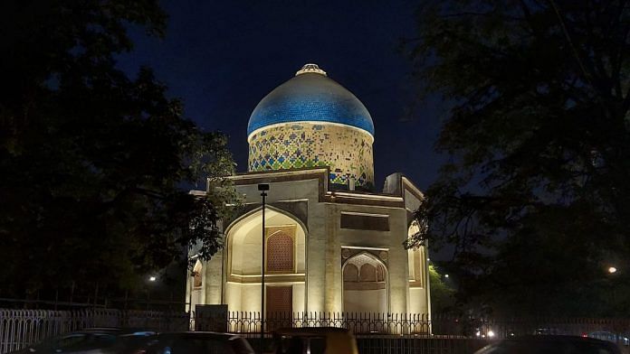 A picture of the renovated Sabz Burj at Nizamuddin, Delhi. Photo Credit: Unnati Sharma