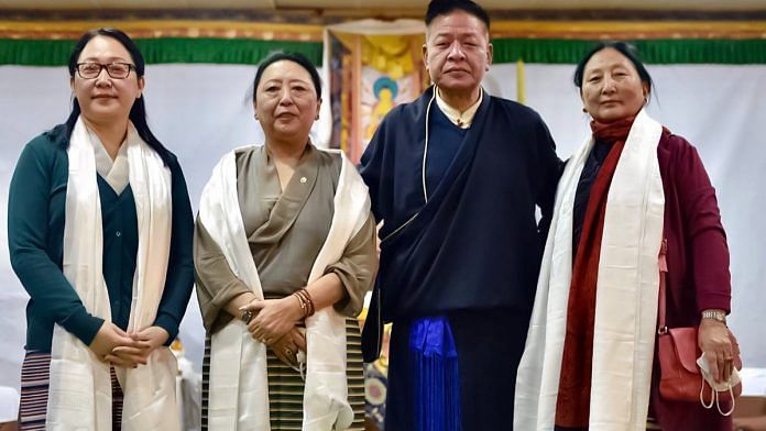Penpa Tsering, the 'sikyong' or elected political leader of the Central Tibetan Administration, with some of his cabinet members | Twitter | @SikyongPTsering