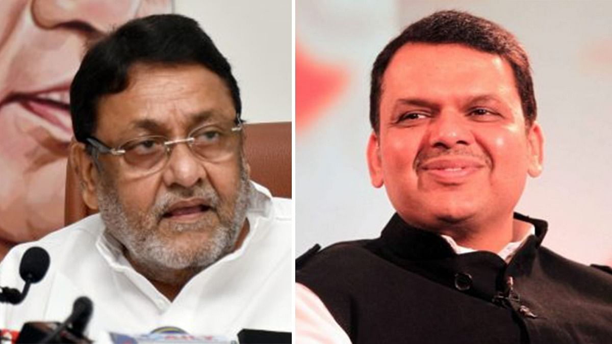 NCP leader Nawab Malik (left) and former Maharashtra CM Devendra Fadnavis | Photo: ANI/ThePrint