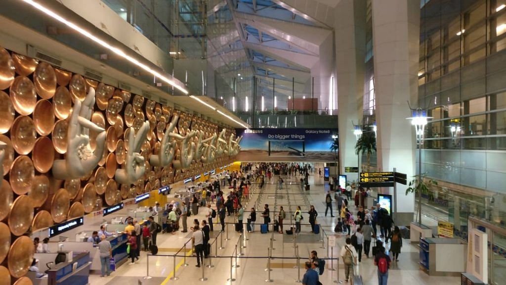 Representative image of travellers at Terminal 3 of the Indira Gandhi International Airport in Delhi. | Wikipedia