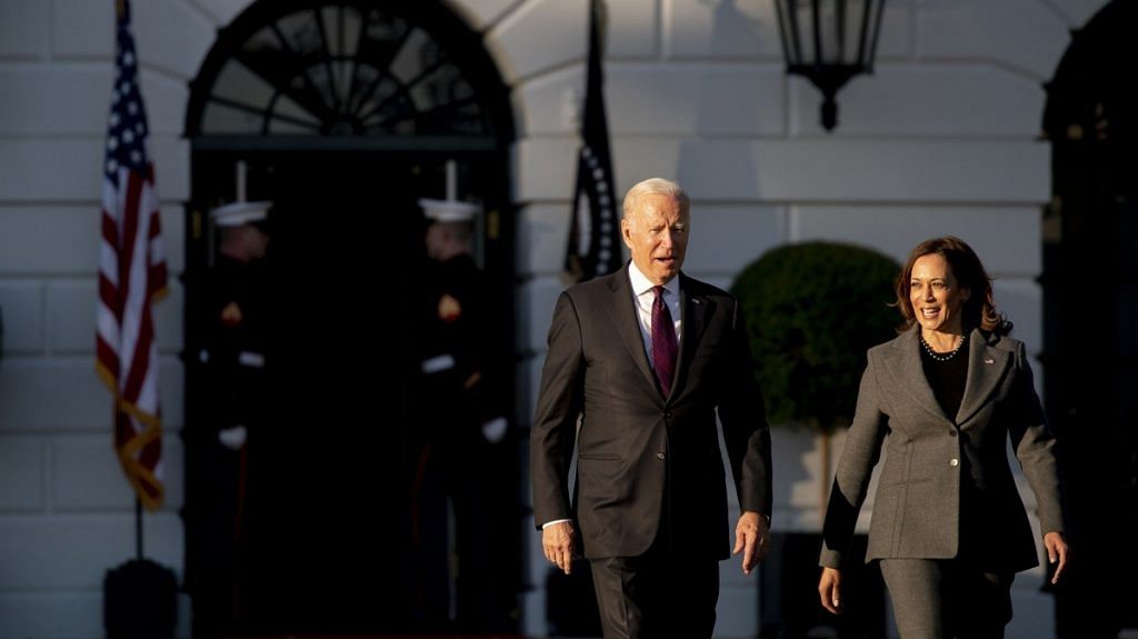 File photo of US President Joe Biden and Vice President Kamala Harris | Photographer: Stefani Reynolds | Bloomberg