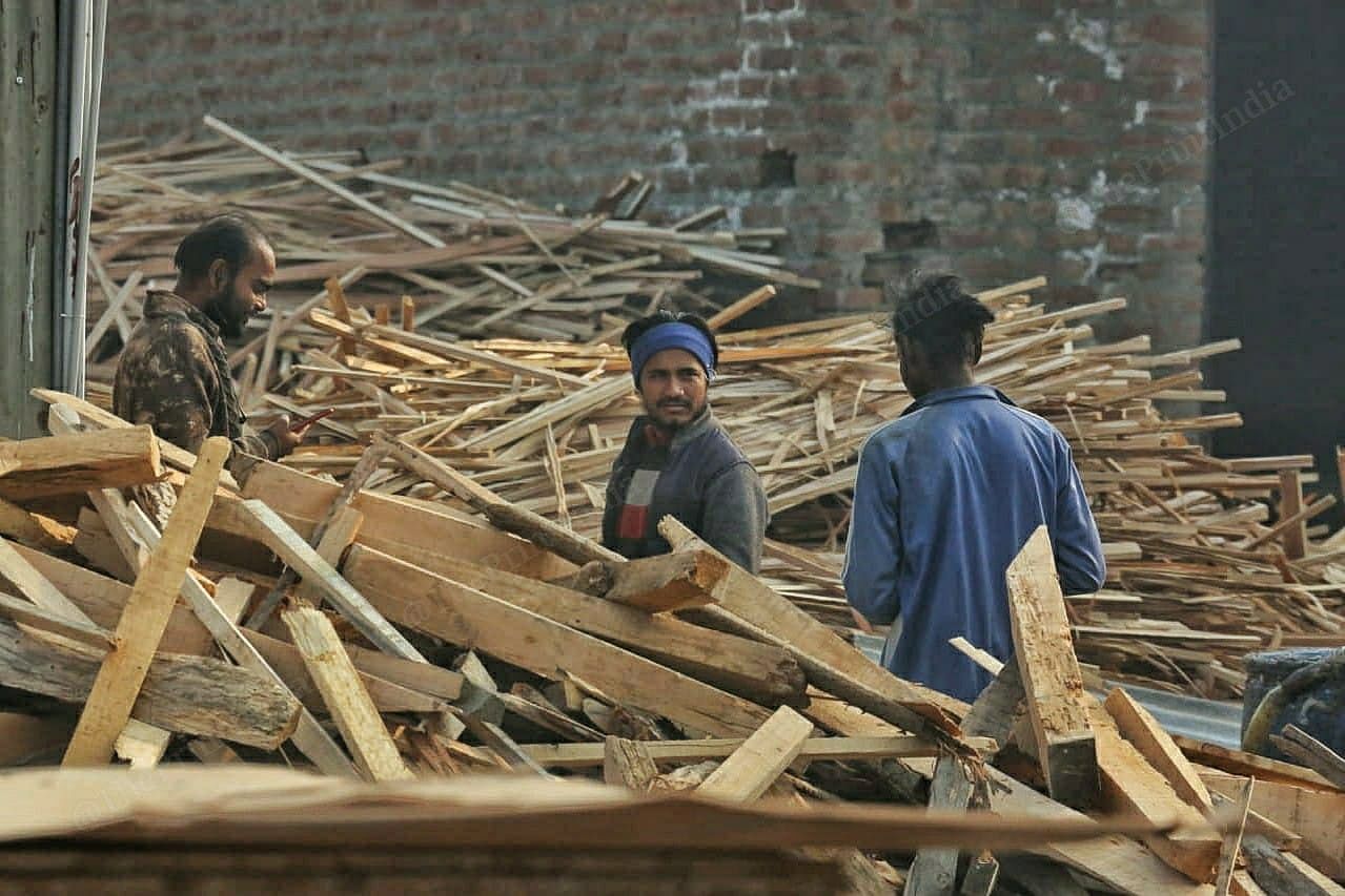 Labourers from West Bengal working at a plywood factory in Pulwama. | Photo: Praveen Jain/ThePrint