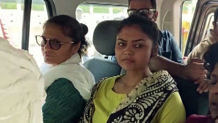 Saayoni Ghosh (right) with Trinamool Congress leader Sushmita Dev in Agartala | ANI