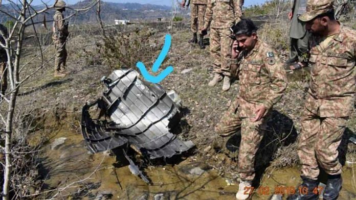 Pakistan released an image of the debris from its own F-16 fighter jet in February 2019 | By special arrangement