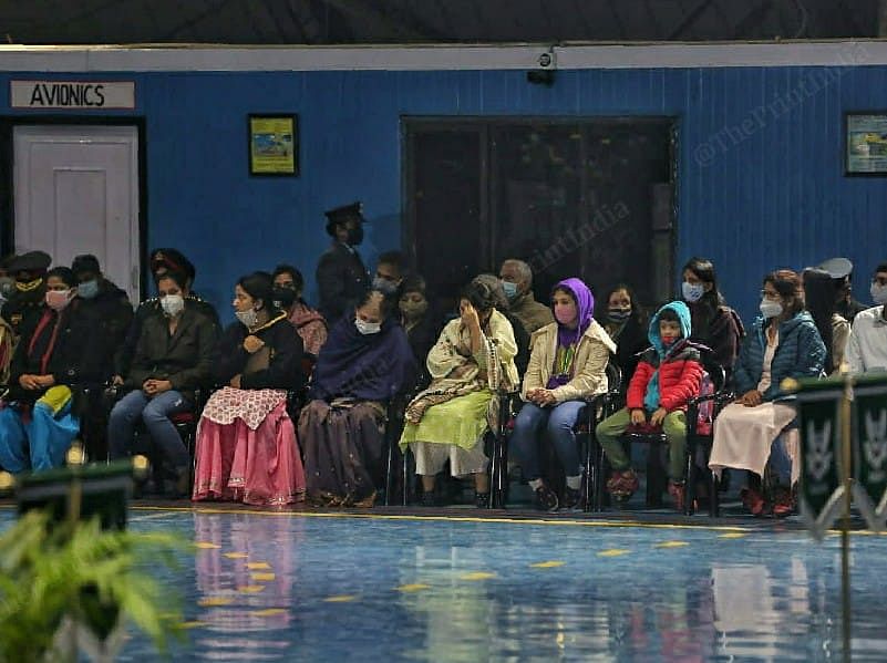 Families of those who died in the helicopter crash at the Palam air base | Photo: Suraj Singh Bisht | ThePrint