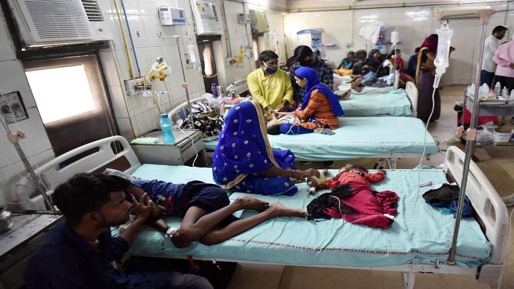 Children undergo treatment at Sarojini Naidu Children Hospital in Uttar Pradesh's Prayagraj | File photo: ANI