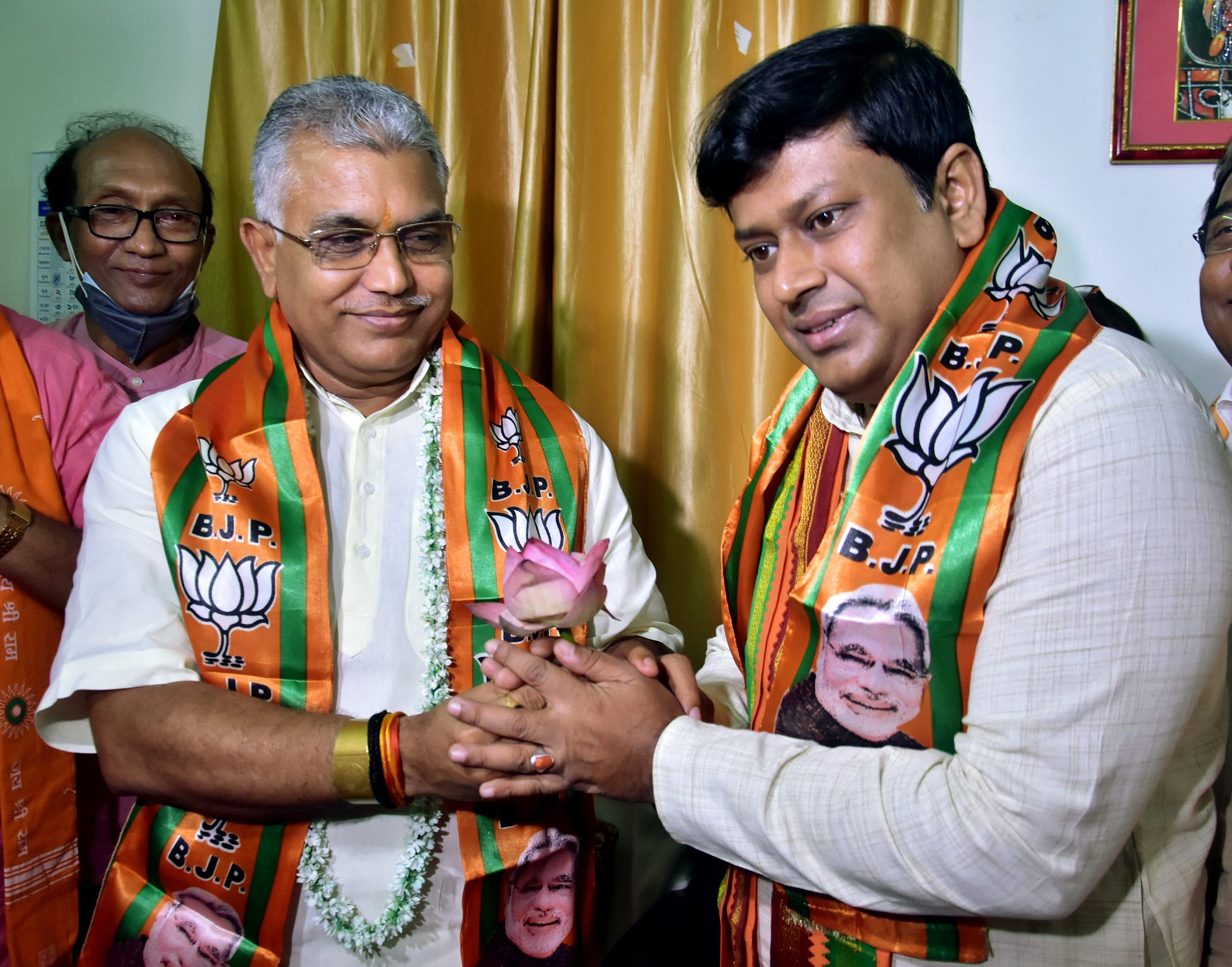 SUKANTA-DILIP File photo of BJP MPS Dilip Ghosh (left) and Sukanta Majumdar | ANI