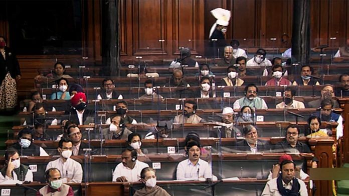 Representational image of Opposition benches in the Lok Sabha | Photo: ANI