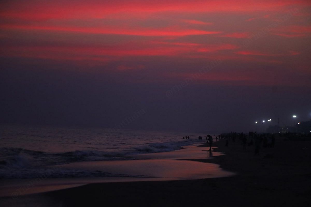 The pink sky at the beach of Puri | Photo: Manisha Mondal | ThePrint