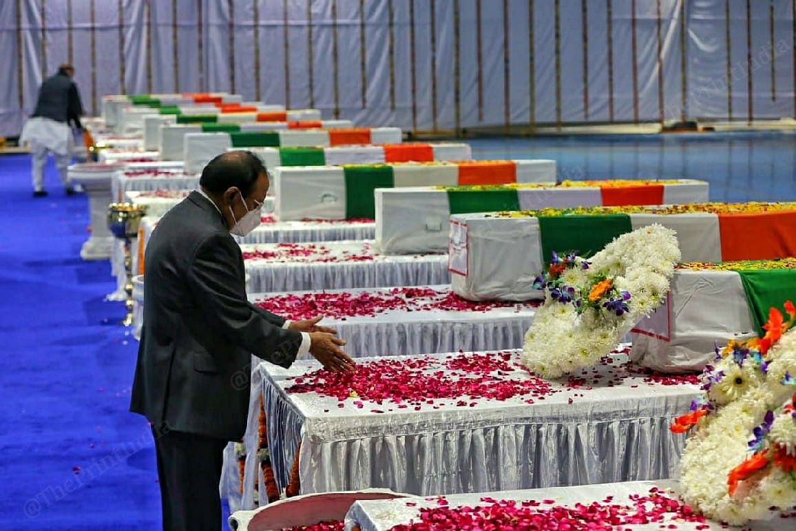 National Security Advisor Ajit Doval pays tribute to the victims | Photo: Suraj Singh Bisht | ThePrint