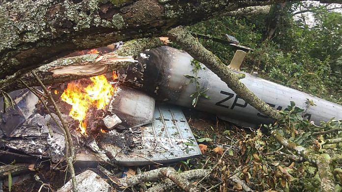 Coonoor: Wreckage of the crashed IAF Mi-17V5 helicopter, 8 Dec 2021 | PTI