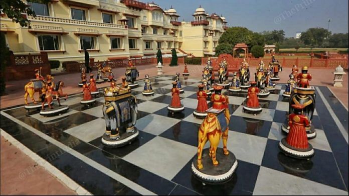 Chessboard sculptures at Jai Mahal in Jaipur | Photo: Praveen Jain | ThePrint