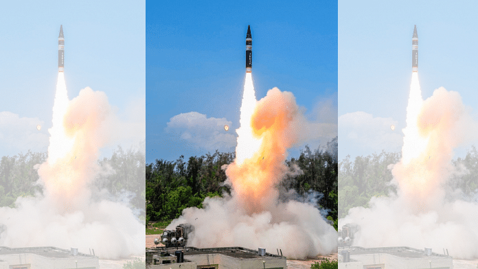 File image of nuclear capable ballistic missile Agni P | ANI Photo