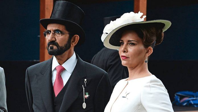 File photo of Mohammed Bin Rashid Al-Maktoum (L) and Princess Haya Bint Al-Hussain in London in 2016. | Bloomberg