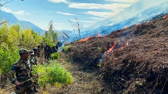 Forest fires near Anini district of Arunachal Pradesh. | File photo: ANI