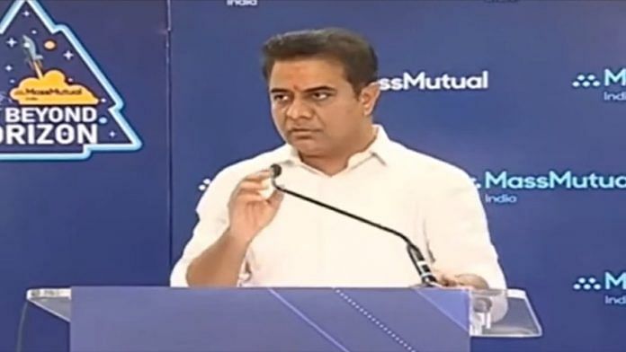 Telangana IT Minister K. T. Rama Rao at the event in Hyderabad Friday | Photo credit: Twitter/Telangana IT ministry
