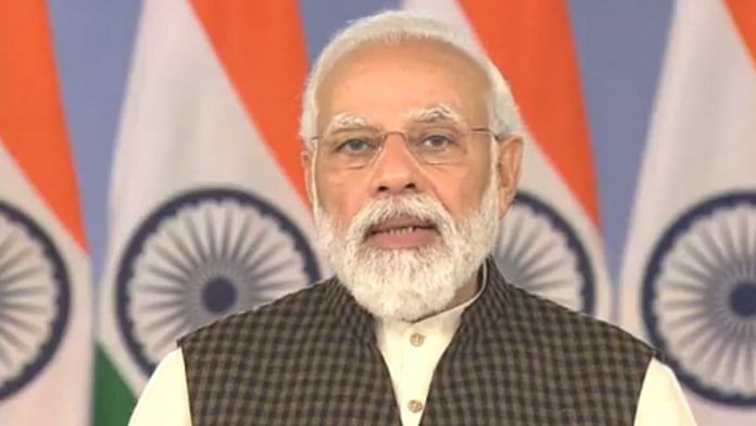 PM Narendra Modi during the virtual address at the Summit for Democracy, on 10 December 2021