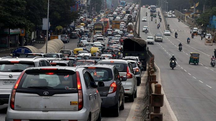 Representational image of a traffic snarl in Bengaluru | ANI