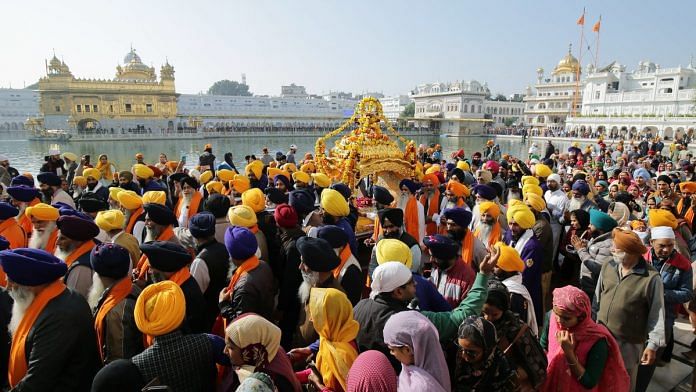 Representational image. | A file photo of a religious procession at Golden Temple, in Amritsar. | Photo: ANI