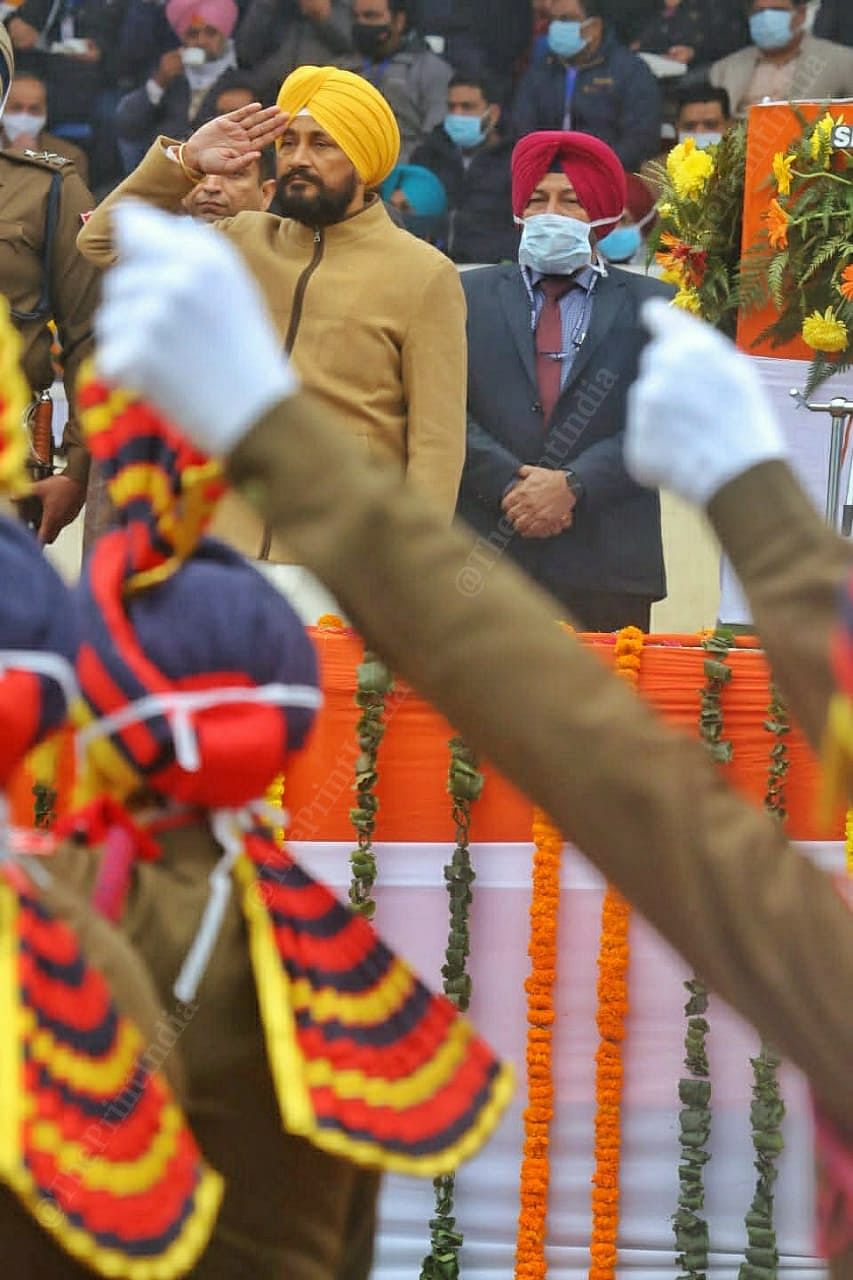 CM Channi salutes the parade | Photo: Praveen Jain | ThePrint
