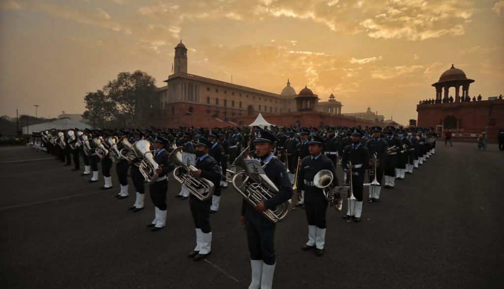 A military band rehearses for the Beating Retreat ceremony | Photo: Suraj Singh Bisht | ThePrint