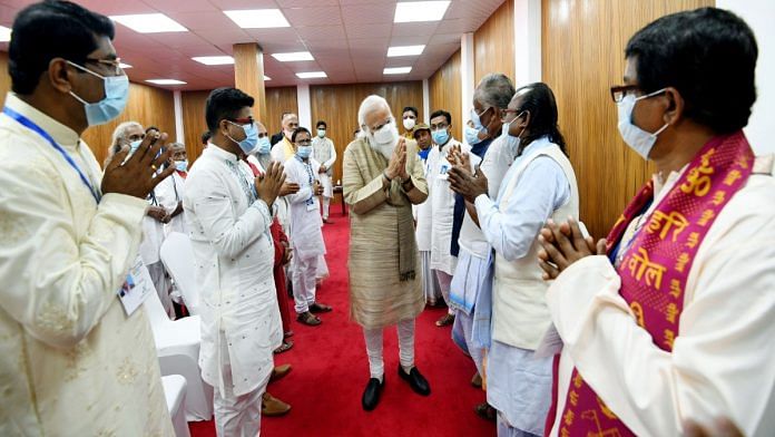 File photo of Prime Minister Narendra Modi meeting members of the Matua community in Bangladesh | ANI