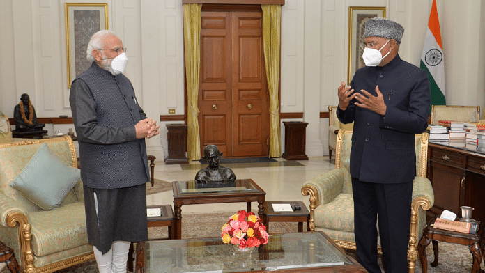 PM Narendra Modi briefed President Ram Nath Kovind over the security breach during his visit to Punjab, on 6 January 2022 | Twitter/@rashtrapatibhvn