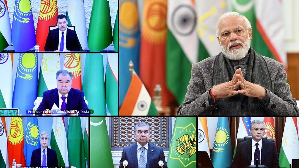 PM Modi and presidents of Central Asian nations at the first India-Central Asia summit Thursday | ANI