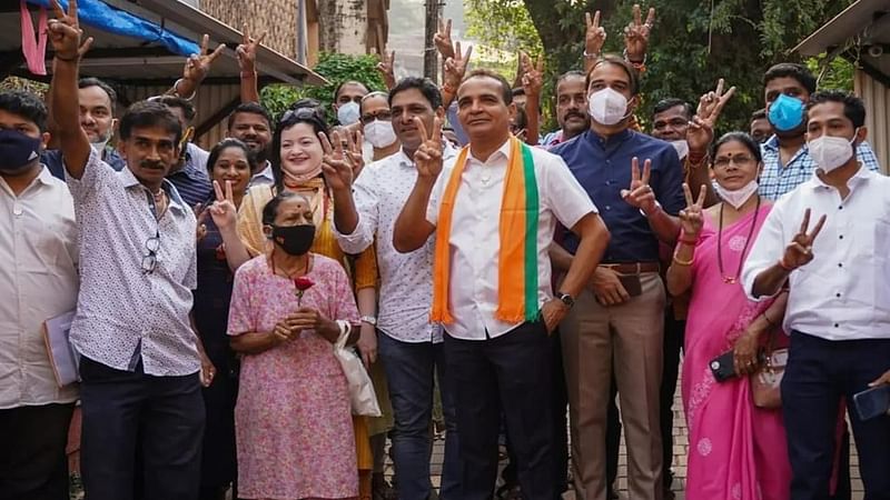 BJP MLA Atanasio Monserrate with his supporters on the day he filed his poll nomination last week | By special arrangement