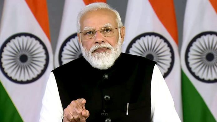 Prime Minister Narendra Modi addressing at the World Economic Forum's Davos Agenda via video conferencing, in New Delhi on 17 January 2021. | Photo: ANI