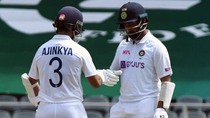 Ajinkya Rahane and Cheteshwar Pujara on 5 January during the second Test against South Africa at Wanderers stadium in Johannesburg | ANI