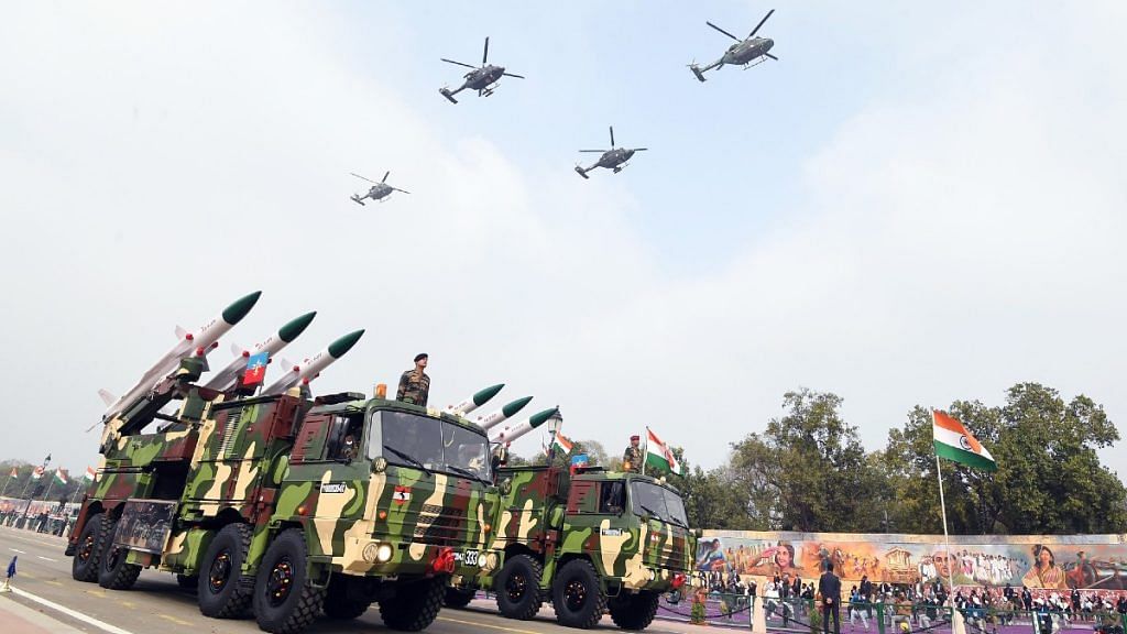 The Indian Army's Akash missiles on display during the 73rd Republic Day Parade, at Rajpath, in New Delhi | ANI