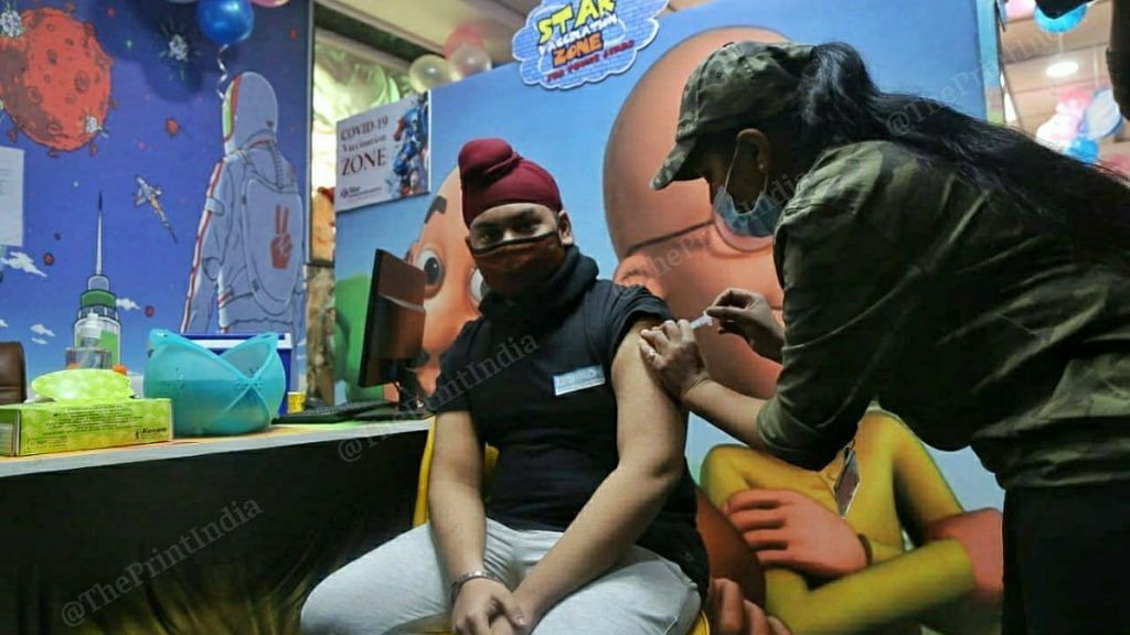 A teenager is vaccinated for Covid in Delhi | Representational image | Manisha Mondal | ThePrint