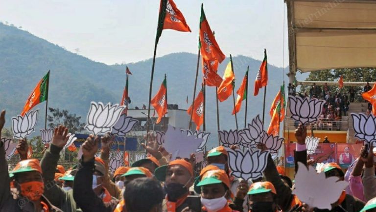 In pictures: With Manipur’s hills behind him, PM Modi cheers on folk artistes at poll rally