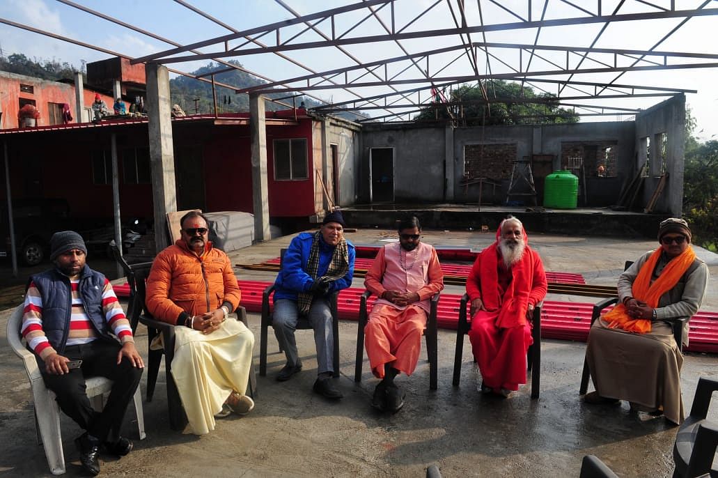 A group of priests sitting at an ashram in Haridwar. | Photo: Suraj Singh Bisht/ThePrint