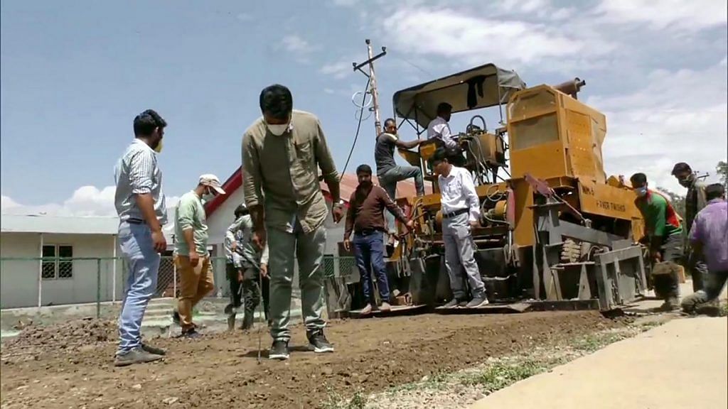 Representational image of a village road being constructed in Jammu and Kashmir | File photo: ANI
