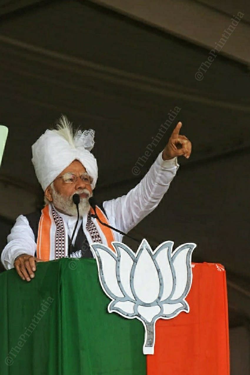 PM Modi at the rally | Photo: Praveen Jain | ThePrint