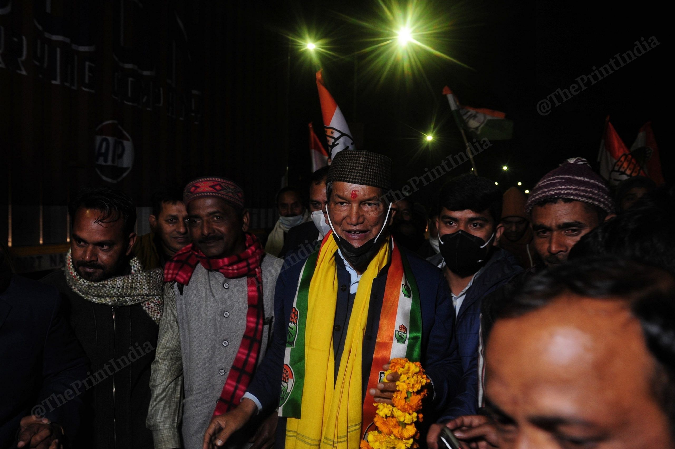 Former CM of Uttrakhand Harish Rawat during door to door campaign at Doiwala | Photo: Suraj Singh Bisht | ThePrint