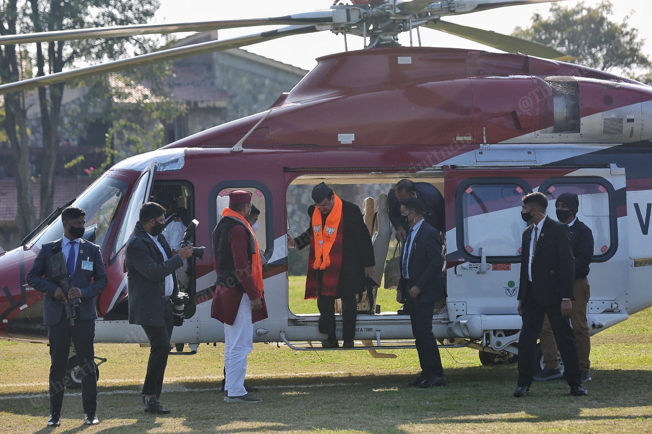 BJP President JP Nadda arrives in Sahaspur ahead of assembly election | Photo: Suraj Singh Bisht | ThePrint