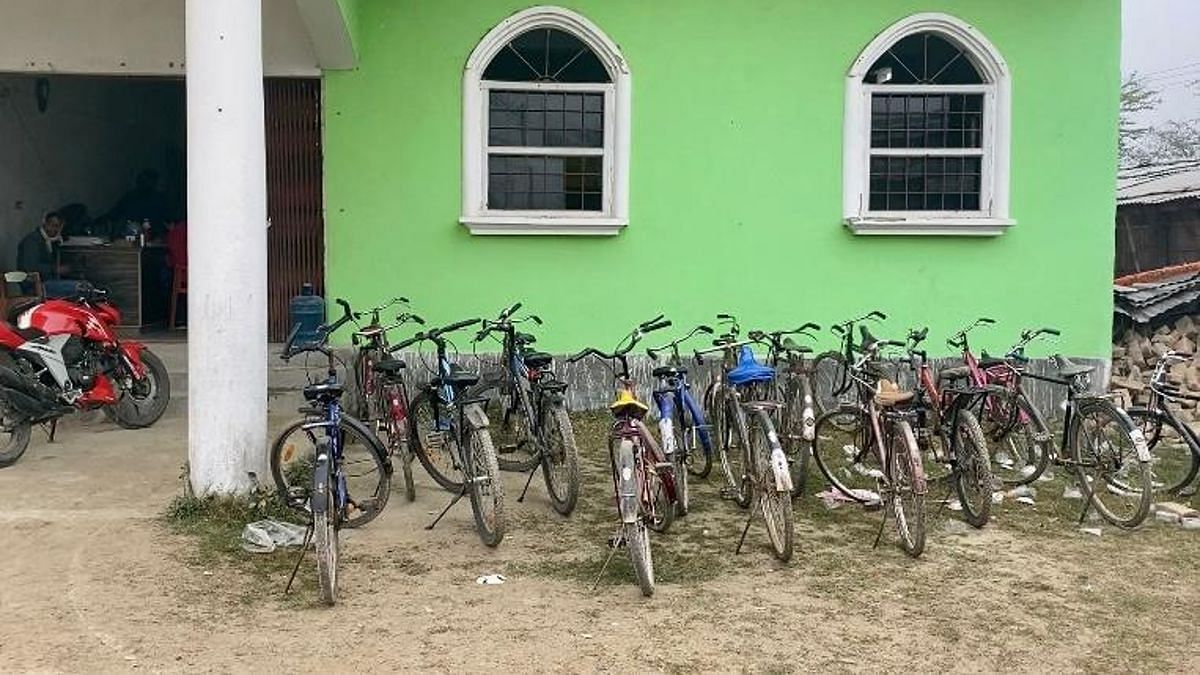 Parked bicycles of students outside a coaching centre in Muzaffarpur, Bihar | Nirmal Poddar | ThePrint