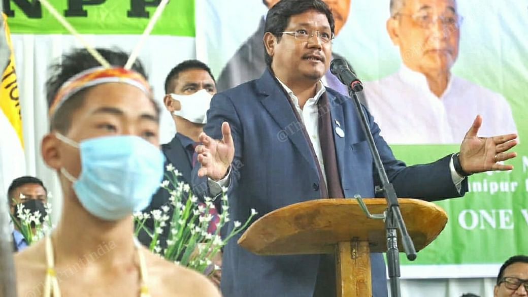 Meghalaya CM Conrad Sangma in Manipur's Ukhrul | Photo: Praveen Jain | ThePrint