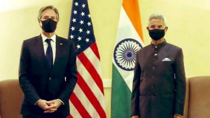 File photo of External Affairs Minister S Jaishankar and US Secretary of State Antony Blinken in Rome on 30 October 2021 | Twitter @DrSJaishankar |