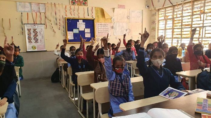 Class 6 students at Jangpura Co-ed Secondary School | Photo: Soniya Agrawal | ThePrint
