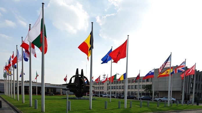 Flags of the NATO member countries in its headquarter in Brussel, Belgium | File photo | Flickr