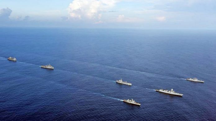 Representational photo of Indian Navy ships at sea | ANI