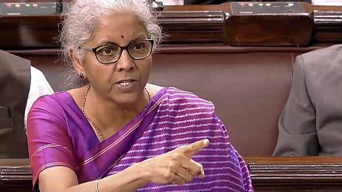 Nirmala Sitharaman speaks in the Rajya Sabha Friday | ANI