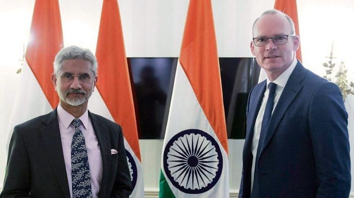 External Affairs Minister Jaishankar with Ireland Foreign Minister Simon Coveney during the Munich Security Conference, on 19 February 2022 | Twitter/@DrSJaishankar