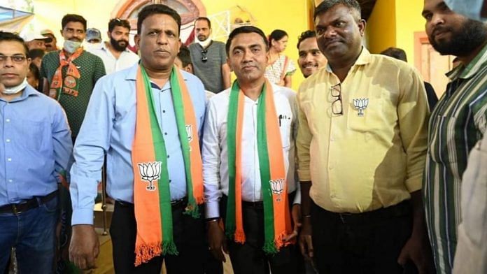 Clafasio Dias, BJP candidate from Cuncolim with Chief Minister Pramod Sawant | Facebook